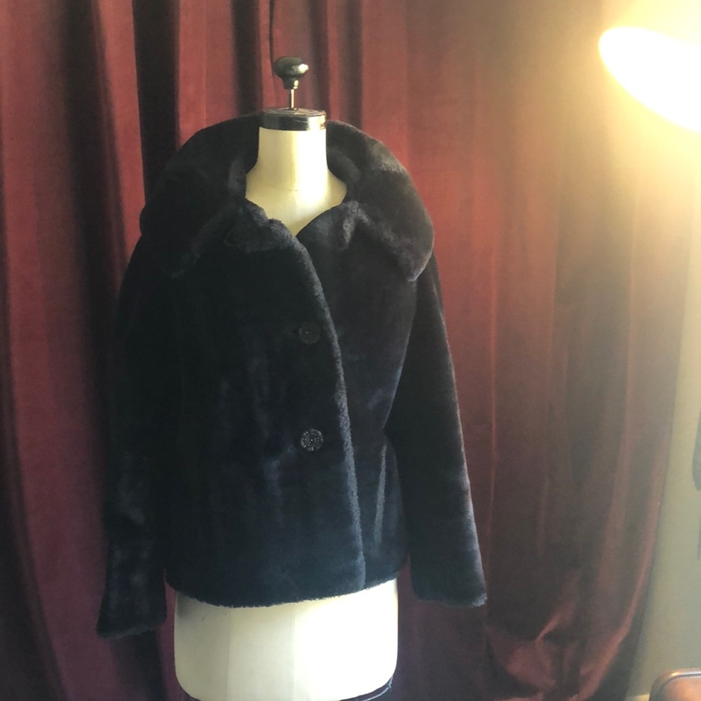 VINTAGE Faux Fur Black Jacket